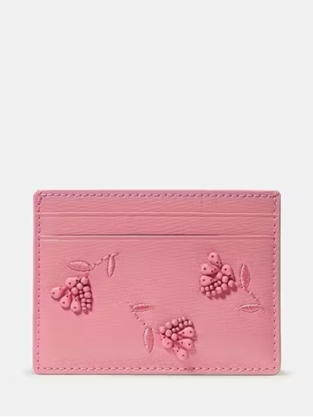 Kate Spade New York Pink Embossed Leather Card Holder NWT